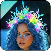JONKY Light Up Mermaid Headband Fish Headpiece Glowing Ocean Costume Hair Accessories for Women