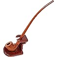 Shire Pipe 13 Inch Churchwarden Tomahawk Cherry Wood and 4 Inch Rosewood Stand (13 Inch Pipe, 4 Inch Stand)