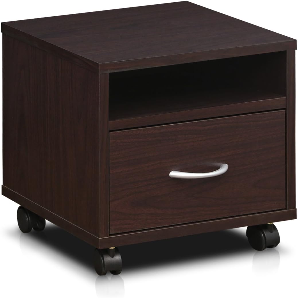 Furinno Indo Petite Under Desk Utility Cart with Casters