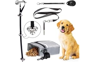 MERIC CoCoo Pet Training Kit, Includes Treat Pouch Bag, Clicker, Training Doorbells, Whistle, English Manual, Improve Behavior, Teach Commands and Build Communication, 1 Set per Pack