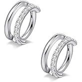 limerencia G23 Titanium Nose Earrings, 2PCS 6mm/8mm/10mm Implant Grade Hoop Rings, 16G 18G Hypoallergenic Septum Cartilage Helix Daith Conch Tragus Piercing Jewelry for Men Women