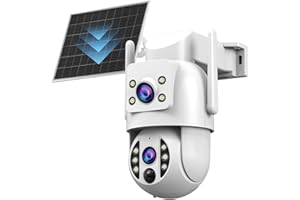 Security Camera Outdoor Solar 2K Dual Lens 3 Night Vision Modes, 2 Way Audio 8-256G TF Card Storage, Detect N Alert, Live N P