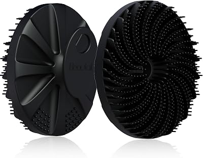 BEAUTAIL Silicone Body Scrubber Gentle Exfoliating Shower Brush Black