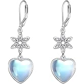 AXOMY Celtic Knot Earrings 925 Sterling Silver Celtic Moonstone Earrings Irish Jewelry for Women