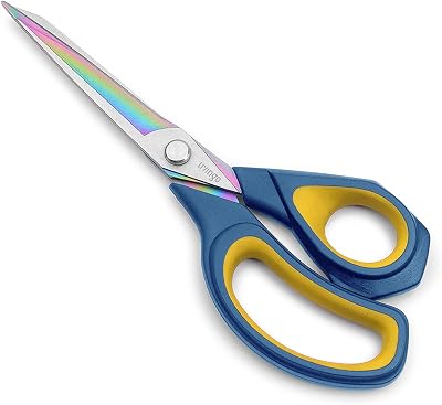 LIVINGO 9.5 Inch Premium Fabric Scissors Titanium Coated Stainless Steel