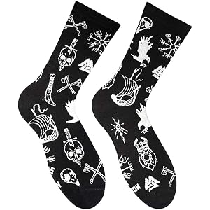 BEAUTYMEHNDI STORE Unusual Tattoo Socks for Men and Women – Y2K Novelty Socks, Crew Funny Cool Edgy Flash Tattoo Skull Tribal