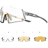 SCVCN Photochromic Cycling Glasses Sport Sunglasses Clear Men Women MTB BMX Running Driving S336