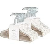 3 Sprouts Velvet Baby Hangers - Non-Slip Hanger for Infant, Toddler, Baby Clothes - Closet Kids Hangers with Slim Design, Nordic Colors, Pack of 50 - Cream