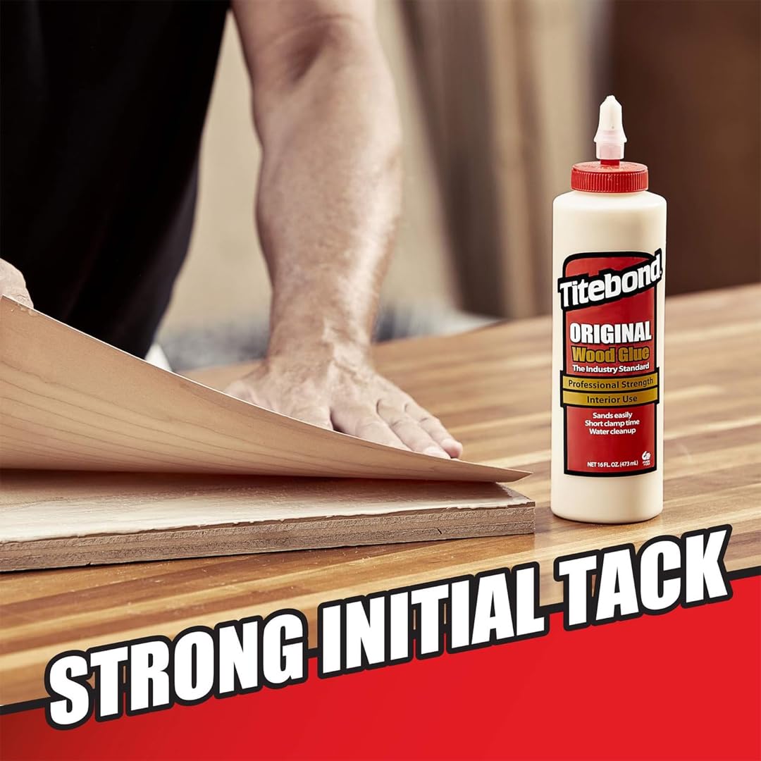 Titebond Original Wood Glue 5063, Industry Standard for Woodworking, Furniture Repair/Assembly, Construction, Home Repair or Modeling, 8 oz