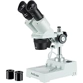 AmScope SE304R-PZ Sharp Forward Facing Stereo Microscope, 20X-40X-80X | 20X, 40X, and 80X Magnification, Sharp Forward-Facing Stereo Viewing Design