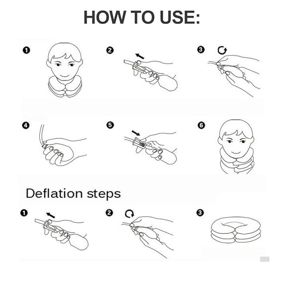 Qkiss wsparcie szyi kołnierza szyjnego, nadmuchiwany masażer ...