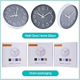 jomparis Silent Quartz Sweep Round Wall Clock 12 in Grey Modern Decor view 6