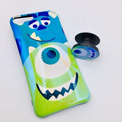 Amazon モンスターズインク サリー と マイク Iphone ケース ポップアップ 付き セット カバー ディズニー ミラー 加工 かわいい カップル 彼氏 彼女 お揃い Iphone6plus Iphone6splus ブラックシリコン ケース カバー 通販