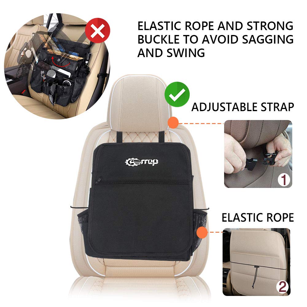 Carrep Car Front Seat Organizer,15 Pockets-Car Seat Organizer with Adjustable Strap, Laptop and Tablet Storage for Business Commuters and Law Enforcement/Police Officers