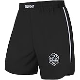 Runhit Men's BJJ Shorts – MMA Fight Shorts for Wrestling, Boxing, No Gi, Jiu Jitsu, Muay Thai, Training, Grappling, Fighting