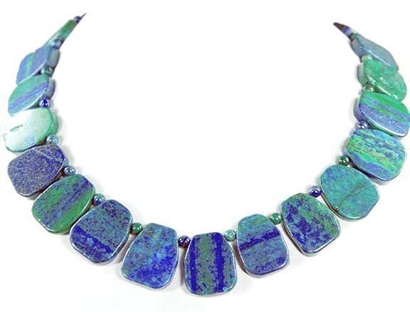 Schöne Edelsteinkette aus Azurit-Malachit