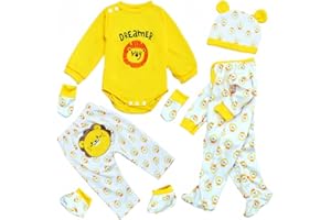 OYESY Reborn Baby Doll Clothes for 17-23 Inch Baby Dolls, Baby Doll Clothes Outfit Accessories fit 17-23 Inch Baby Doll Baby Clothing【Little Lion 6pcs Set 】