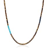 COAI Men's Beaded Necklace, Heishi Crystal Necklace for Men 20-26“