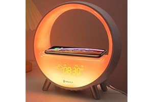 Dekala Arches Sunrise Alarm Clock with 15W Fast Wireless Charging, White Noise Sound Machine Smart Ambient Lamp Gradual Sunrise App & Touch Control Updated Smart Version