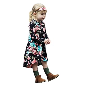 toddler black floral dress