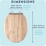 Croydex Corella Flexi-Fix Soft Close Wooden Toilet Seat Grey Oak view 4