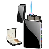 2-in-1 Dual Arc Jet Torch Lighter, Windproof Electric Plasma Lighter with LED Battery Indicator, USB Rechargeable &amp; Refillable Butane, Present Packaging (Gas Not Included)