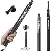 2.7m 8.86ft Carbon Fiber Extended Edition Invisible Selfie Stick for Insta360 X5/X4/X3/GO 3S/ONE X2/DJI Osmo 360, ULANZI VL02 Extension Pole Waterproof Handle Grip for GoPro, Phone and More
