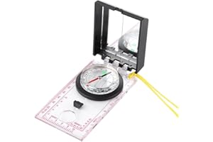 Sighting Compass, Multifunctional ABS Plastic with Mirror Ruler Magnifier, for Camping Hiking Mountaineering Outdoor Activiti