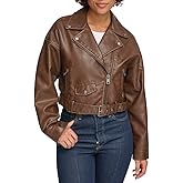 Levi's Womens Faux Leather Cropped Moto Jacket