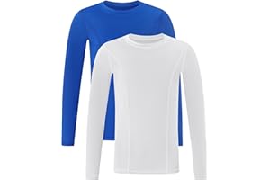 Blueleaf Youth Compression Shirt Boys Long Sleeve Athletic Undershirt Kids Quick Dry Base Layer Tops for Football Baseball