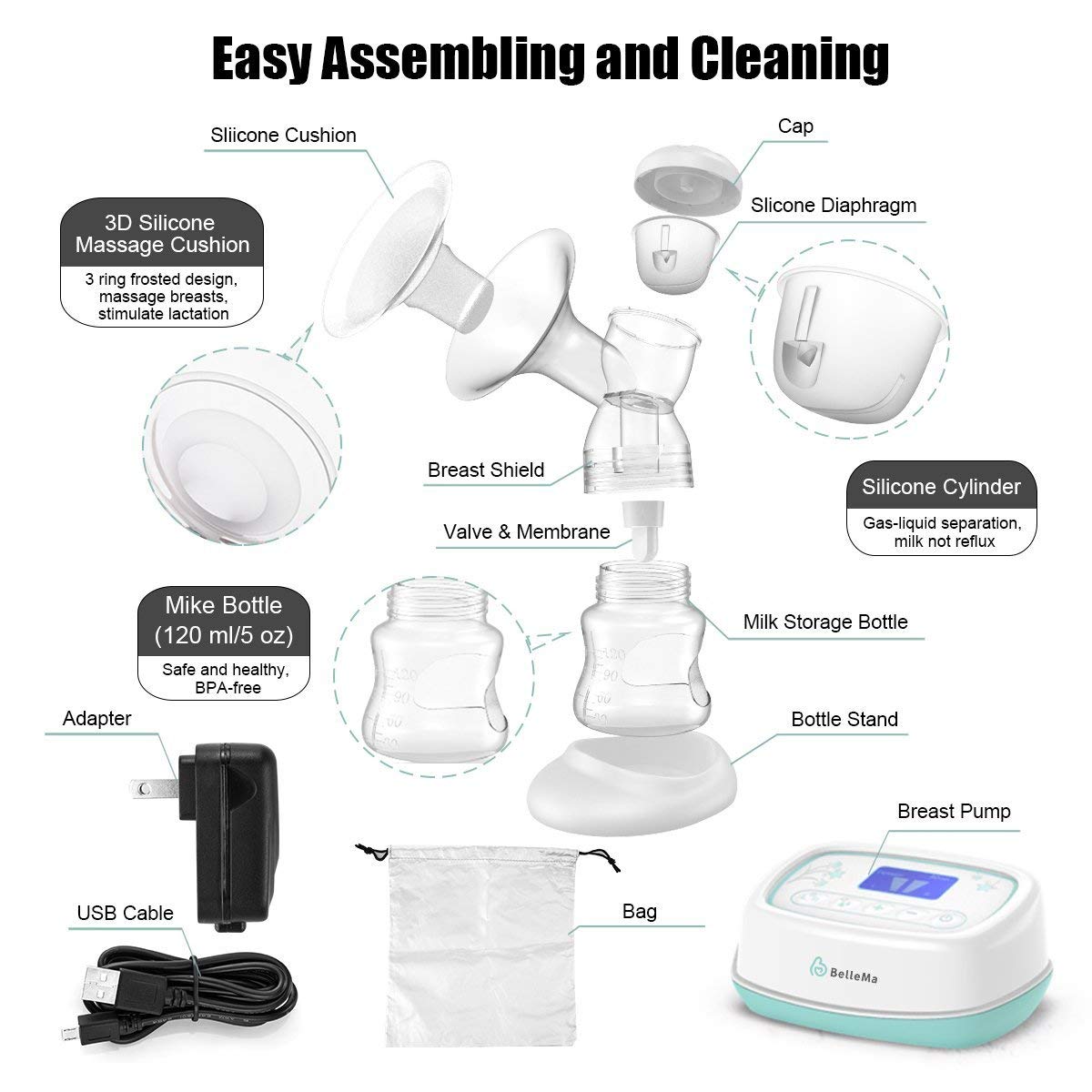 ElectricBreastPumpBelleMaS3RealHospitalGradeBreastPumpDual