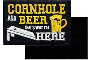 HIESPU STORE Cornhole And Beer That's Why I'm Here Embroidered Hook and Loop Patch