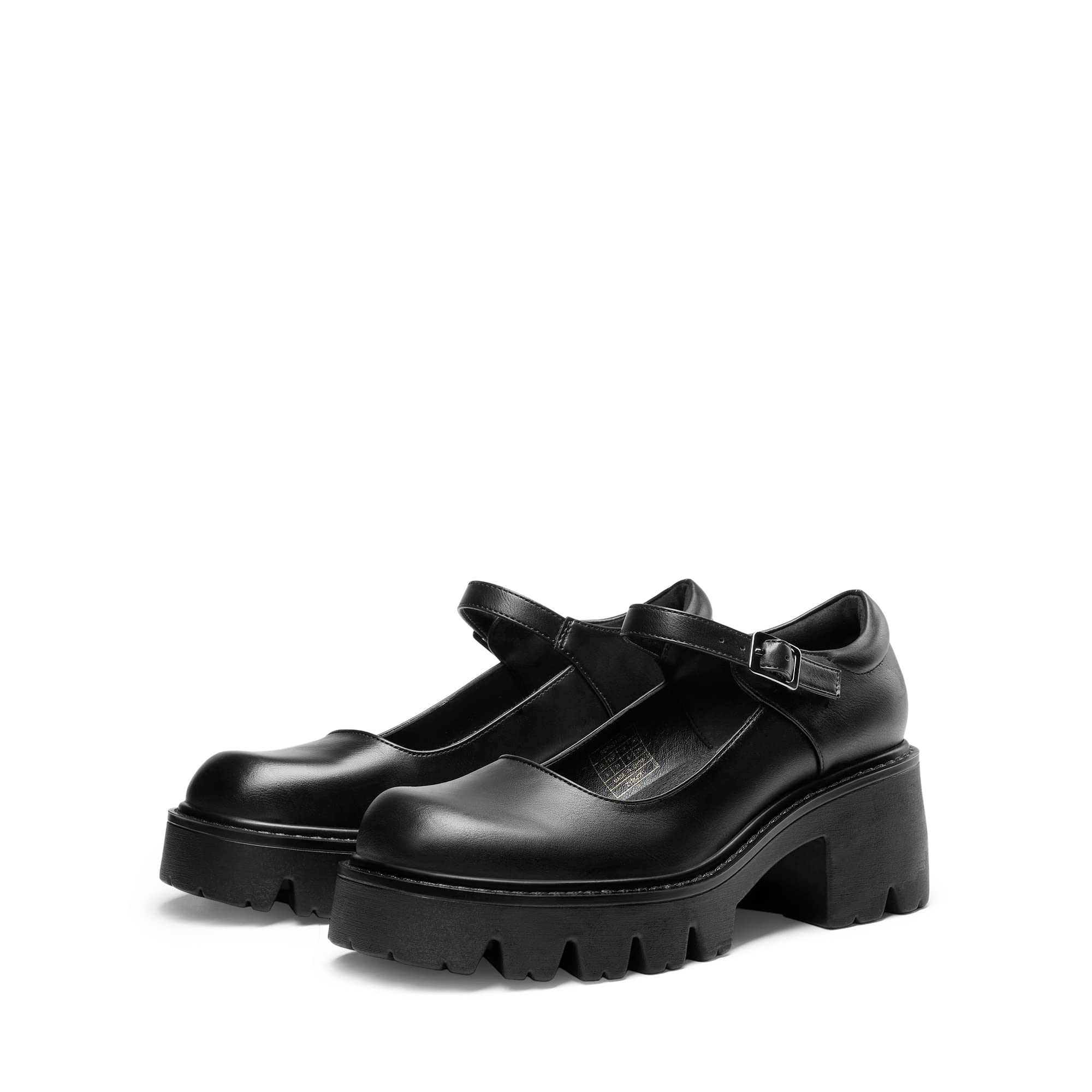 DREAM PAIRS Women's Mary Janes Shoes Platform Dress Low Heel Chunky Pumps Round Toe Ankle Strap Pumps Shoes Oxfords Esther