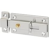 Alise 3 Inch Slide Bolt Latch, Spring-Automatic Latch for Inside Door | Press To Unlock, Anti-Theft Bolt Latch,Brushed Finish Stainless Steel Safety Door Lock for Apartment Fence Toilet Pet Doors