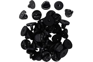 KASBEE Rubber Pin Backs, 100PCS Lapel Pin Backs, Pin Safety Backs for Brooch Tie Hat Badge Insignia, Black