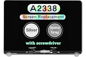 WARWOLFTEAM Screen Replacement for MacBook Pro 13" M1 2020 A2338 EMC 3578 MYD83 MYD92 MYDA2 MYDC2 LCD Screen Retina Display Full Assembly (Silver)