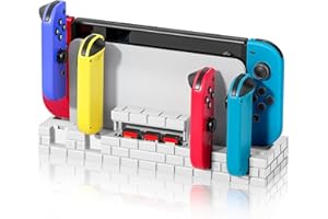 BRHE Switch Charging Dock for Nintendo Switch & OLED Model Joycons,Upgraded Switch Controller Charger Station with 8 Game Storage