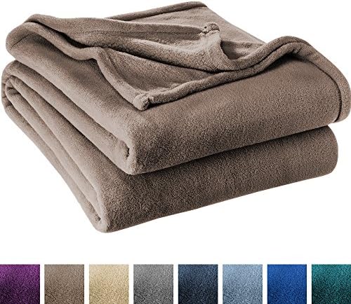 Bare Home Kids Microplush Fleece Blanket - Throw/Travel - Ultra-Soft Velvet - Luxurious Fuzzy Fleece Fur - Cozy Lightweight - Easy Care - All Season Premium Bed Blanket (Throw/Travel, Taupe)