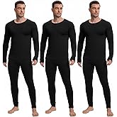Patelai 3 Sets Men's Thermal Underwear Long Underwear Base Layer with Fleece Lined for Winter Cold Weather