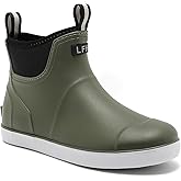 Lezzglt Mens Deck Boots, Saltwater Fishing Booties Rubber Waterproof Ankle Rain Boots, High-performance Footwear Chelsea Boots for Gardening Fishing Boating Camping Sailing