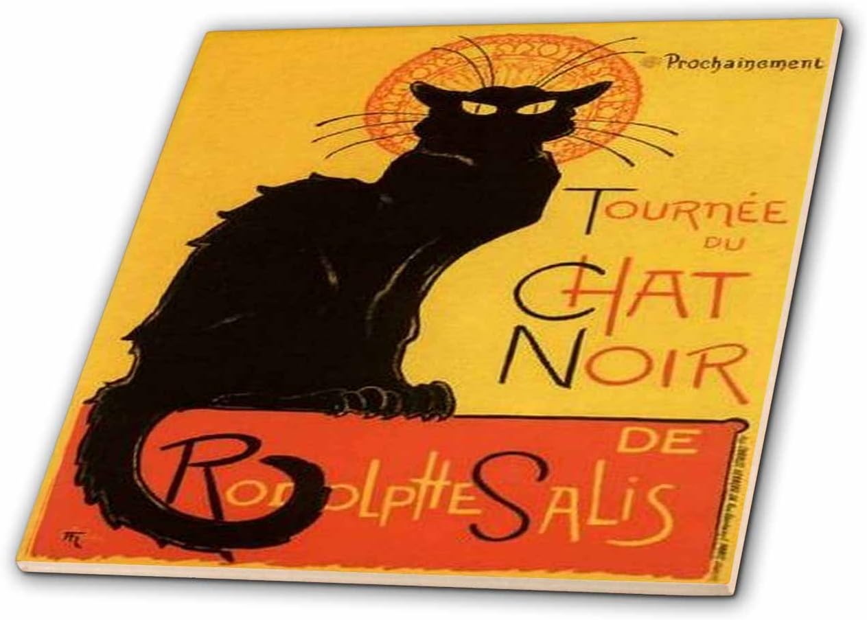Le Chat Noir Advertising Art Nouveau Black Cat Cat Cats Chat Noir Le Chat 4 Inch Ceramic Tile Amazon Co Uk Kitchen Home