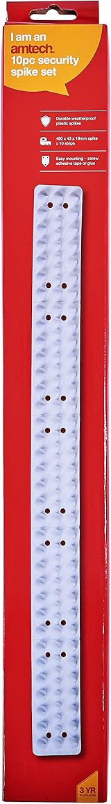 Amtech S1607 Security Spikes White 10 Piece Deterrent Bird Pigeon Pest Control view 2