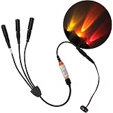 Prop and Scenery Lights Flame Kit Flickering 3 Head Amber Orange Red LEDs | Battery-Operated Lights With Selectable Flicker Patterns, Speeds, And 6-Mode Control For Dynamic Fire Effects.