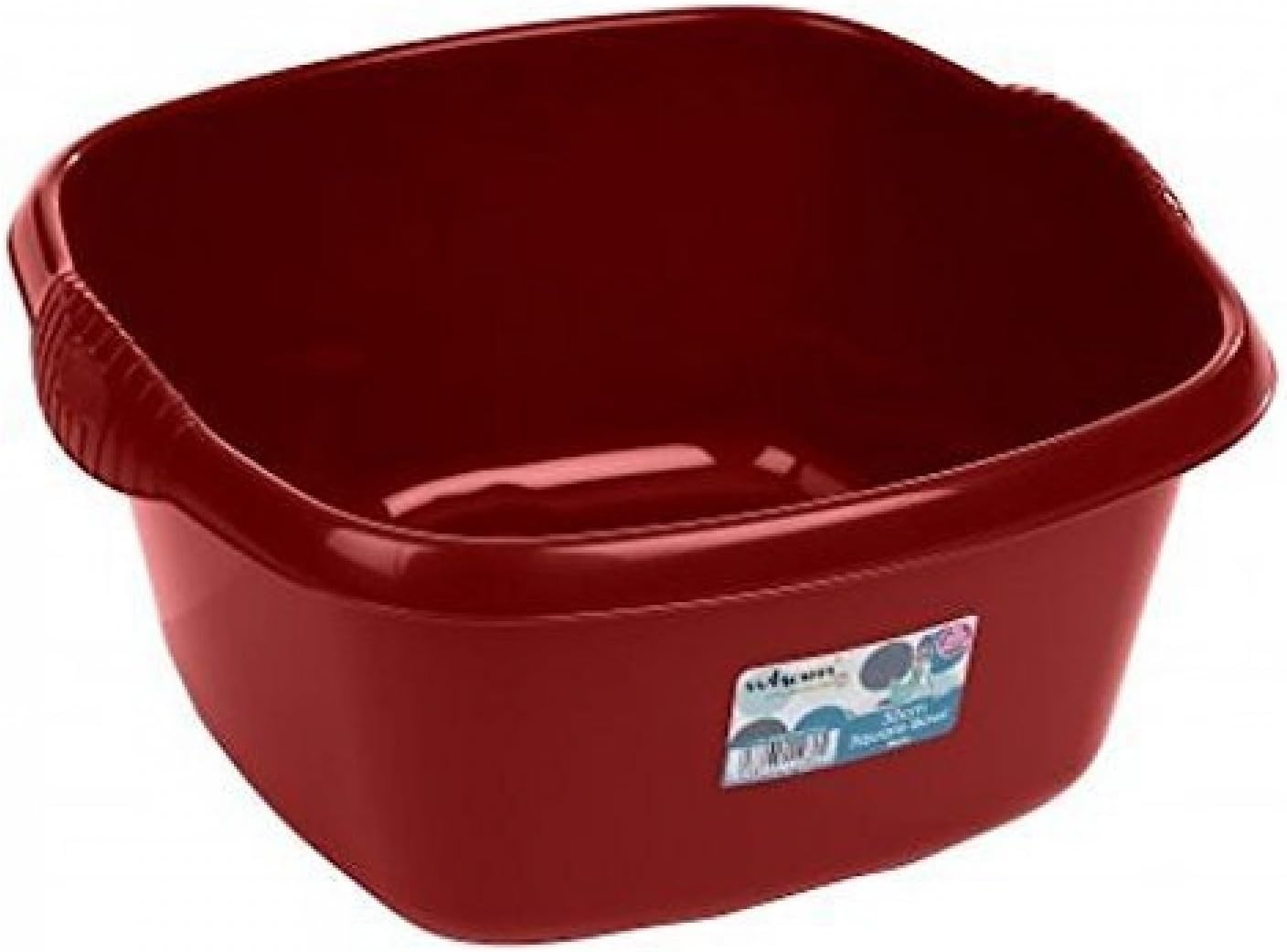 Wham High Grade Square Washing Up Bowl Basin Kitchen Mixing (Chilli Red