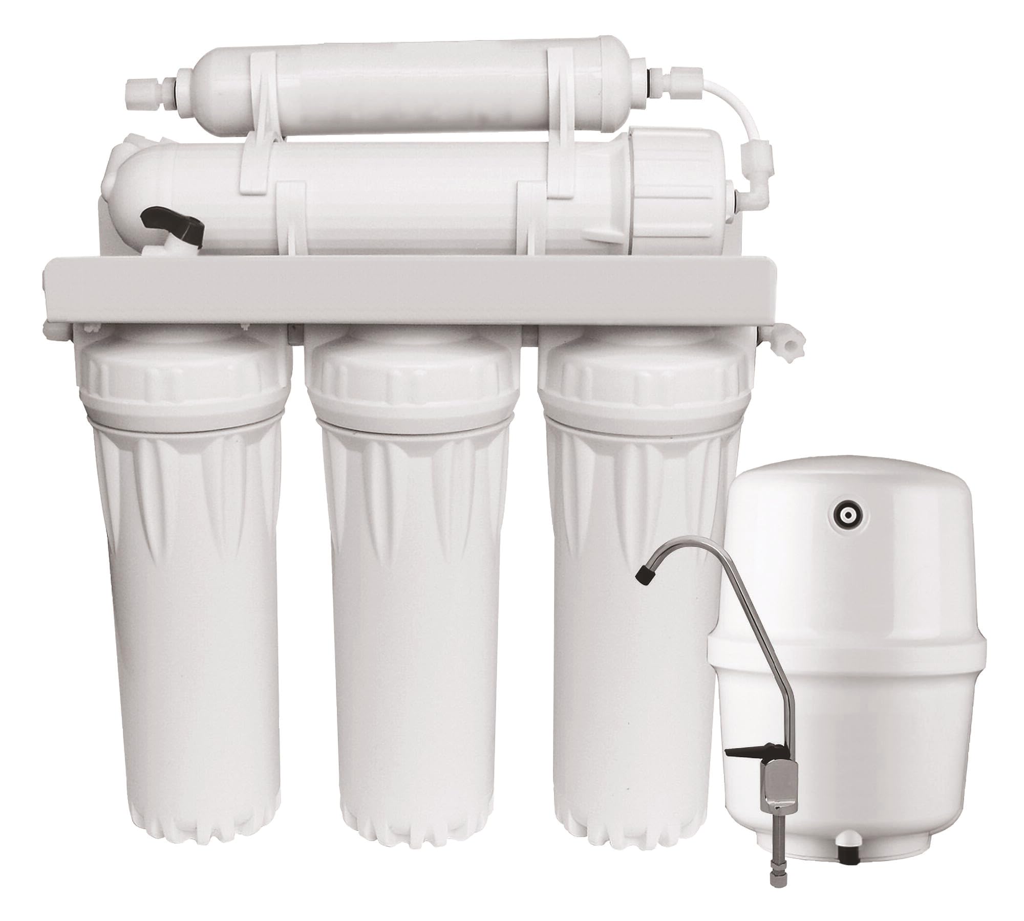 SOMATHERM FOR YOU 104375 AQUAWATER-104375-5-Stage Tank with 3 2 Filter Activated Carbon 1 Vontron Membrane Cartridge Osmosis, Grey