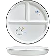 SOCOSY Ceramic 3-Compartment Portion Control Plate Divided Dish Platters, Divided Dessert Salad Dinner Snack Dishes, Appetizer Serving Trays, 1 PC - Balloon Cat-8 Inch