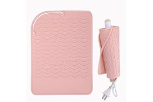 Floopstyle Heat Mat for Hair Straighteners, Silicone Heat Resistant Mat for Curling Irons, Heat Proof Protection Mat for Trav