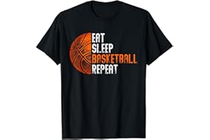 Eledvb Eat Sleep Basketball Repeat Boys Kids Adults Basketball T-Shirt