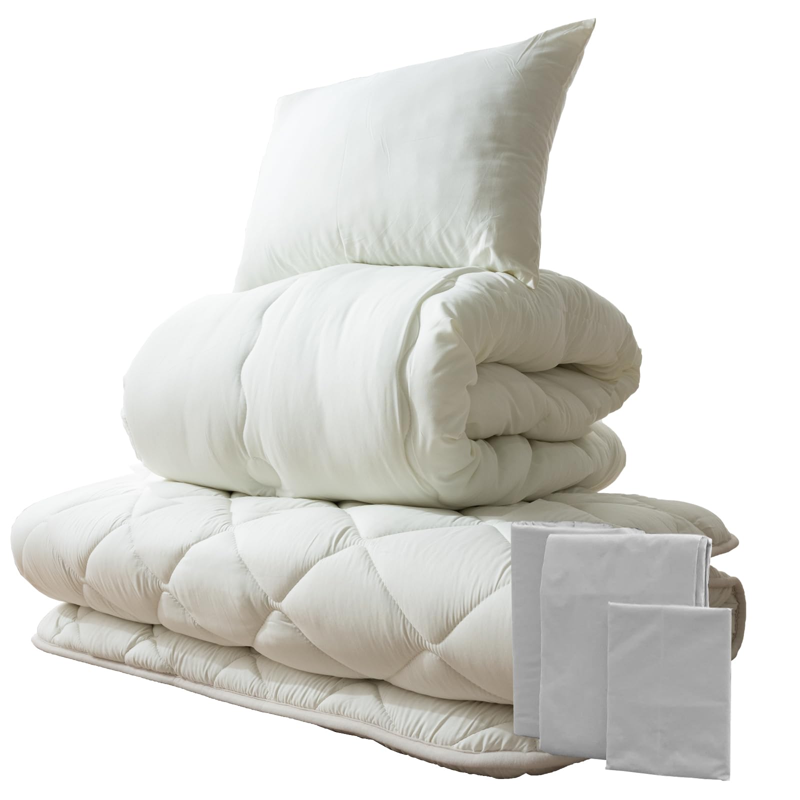 タンスのゲン 布団セット シングル 日本製 6点セット カバー付き【超高密度!極厚固綿50mm】洗える 掛け布団 敷布団 22200024(76321)商品画像