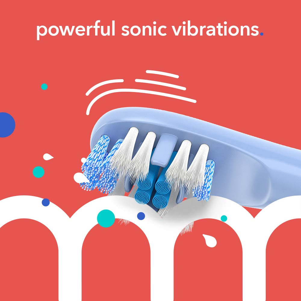 Colgate hum Smart Electric Toothbrush Kit, Rechargeable Sonic Toothbrush with Travel Case and Replacement Head, Blue: Beauty